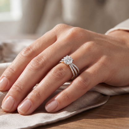 Triple Wave Solitaire Lab Grown Diamond Ring