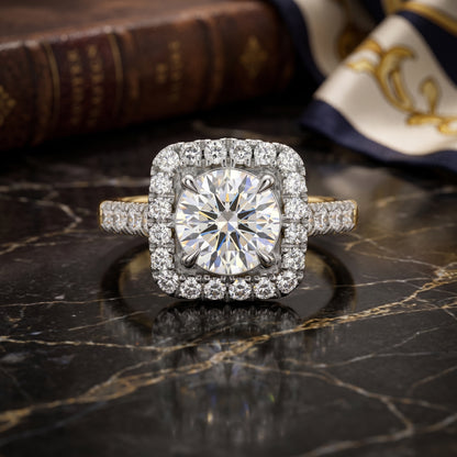 Estate Grand Solitaire Lab Grown Diamond Ring