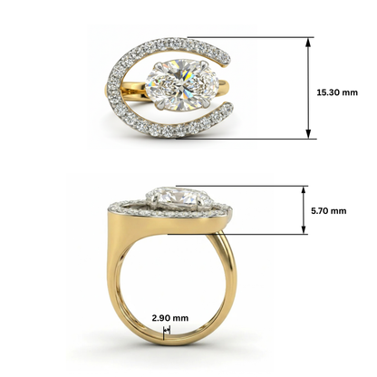 Eclipse Arc Solitaire Lab Grown Diamond Ring