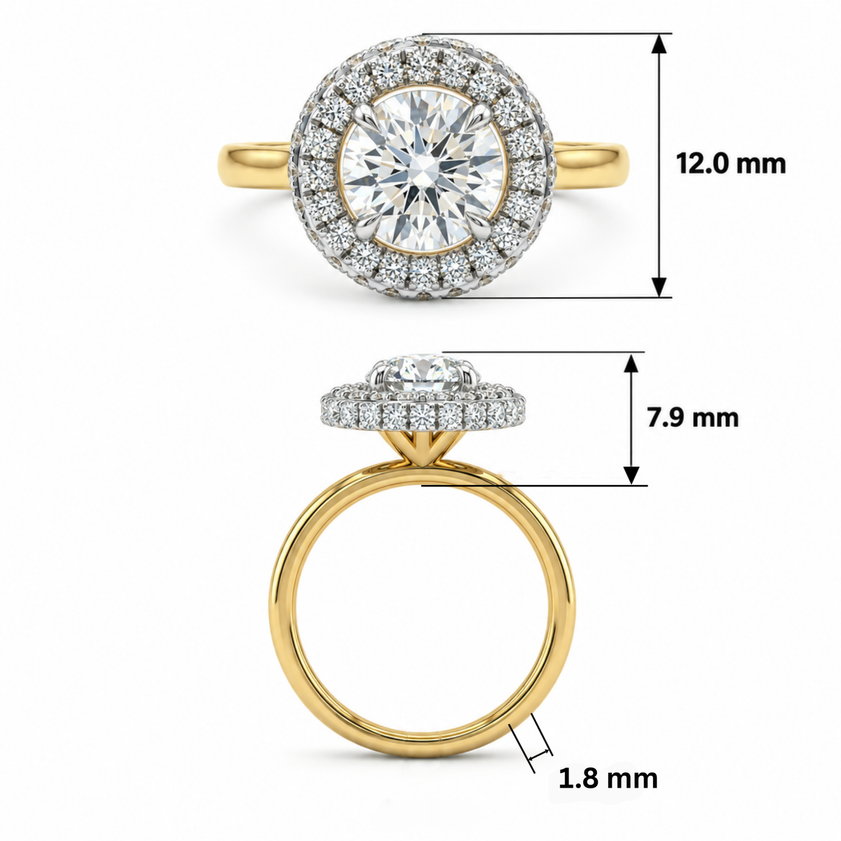 Glow Frame Solitaire Lab Grown Diamond Ring