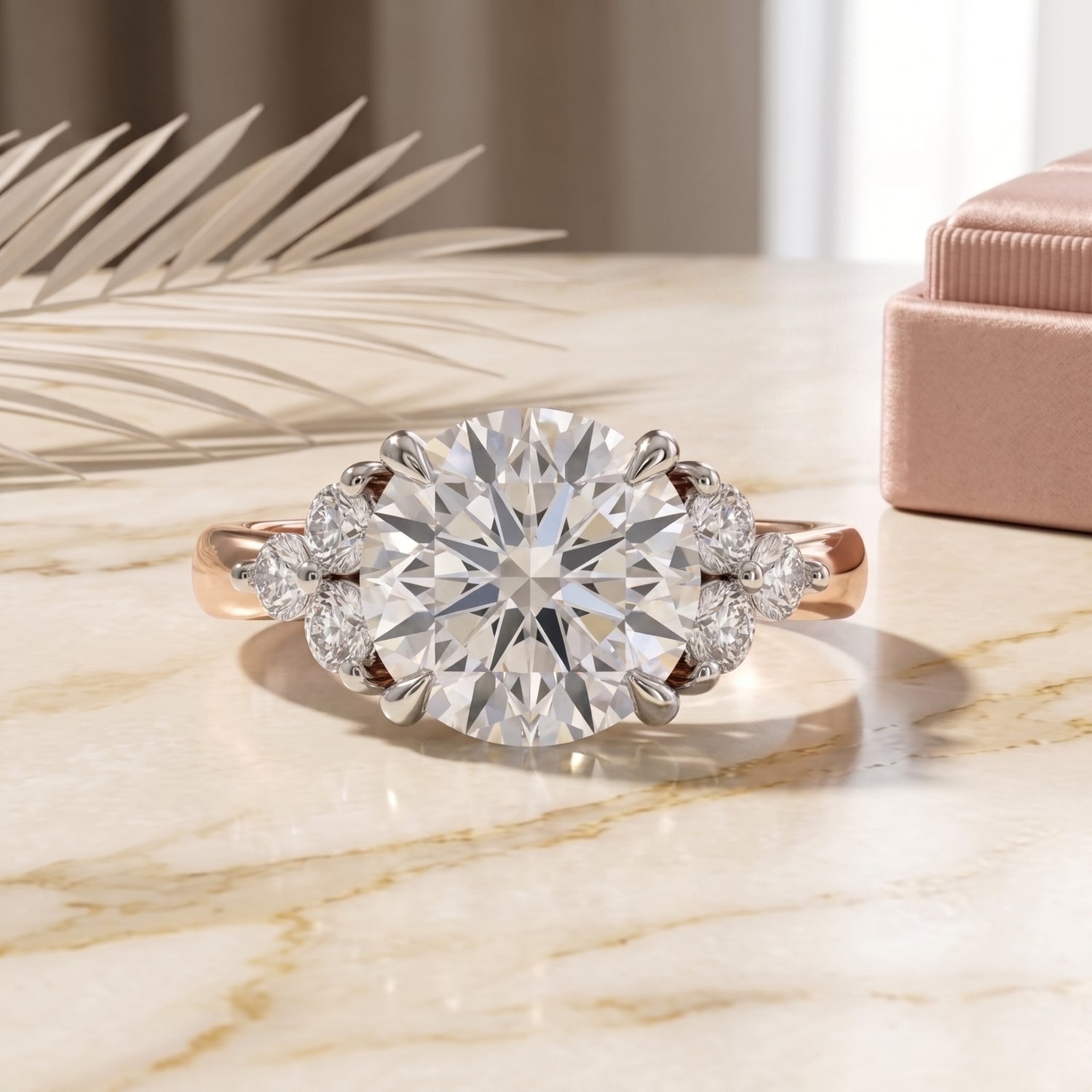 Rosewood Petal Solitaire Lab Grown Diamond Ring