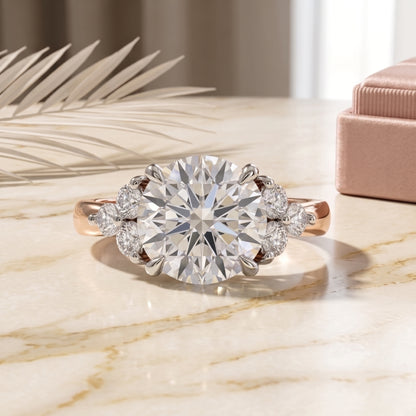 Rosewood Petal Solitaire Lab Grown Diamond Ring