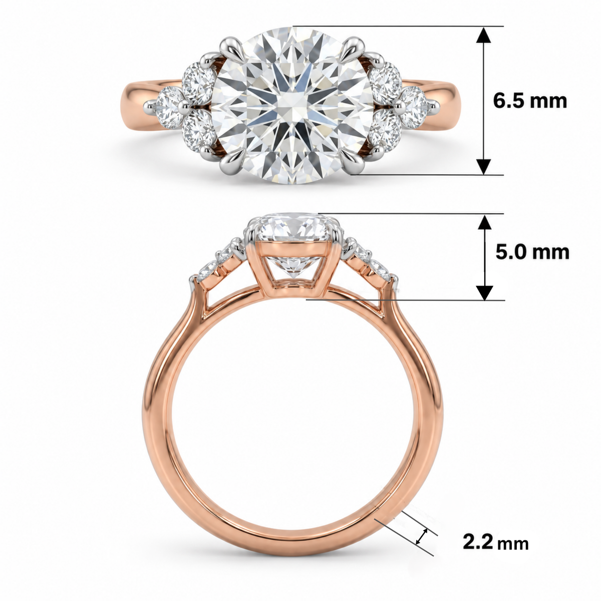 Rosewood Petal Solitaire Lab Grown Diamond Ring