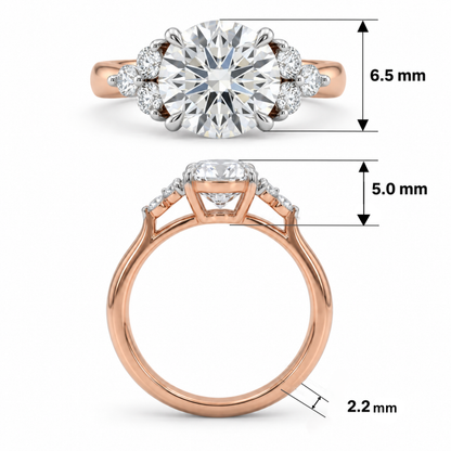 Rosewood Petal Solitaire Lab Grown Diamond Ring