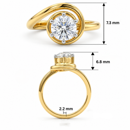 Halo Comet Solitaire Lab Grown Diamond Ring