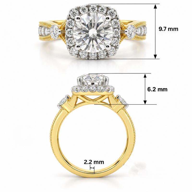 Antiquarian Solitaire Lab Grown Diamond Ring