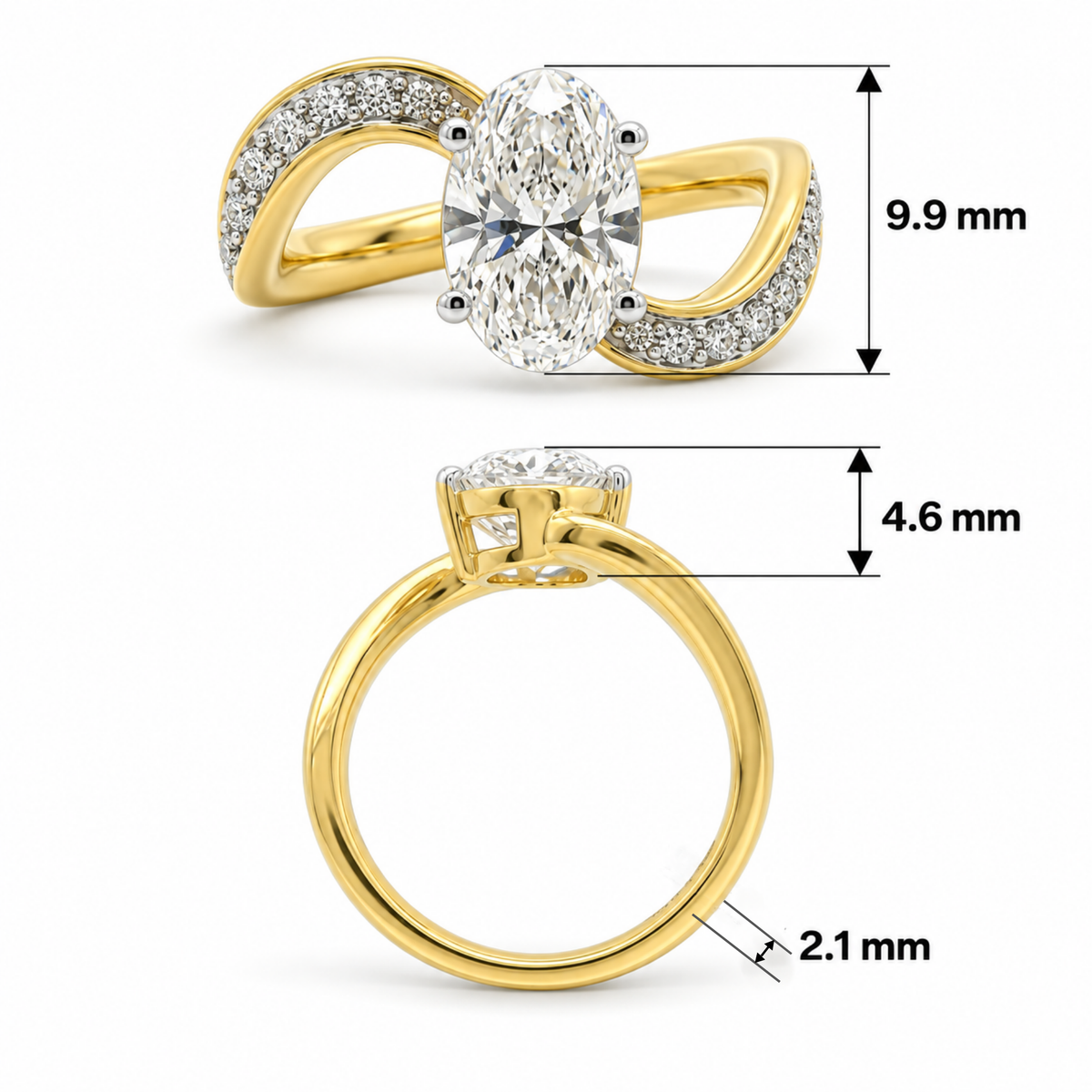 Liquid Orbit Solitaire Lab Grown Diamond Ring