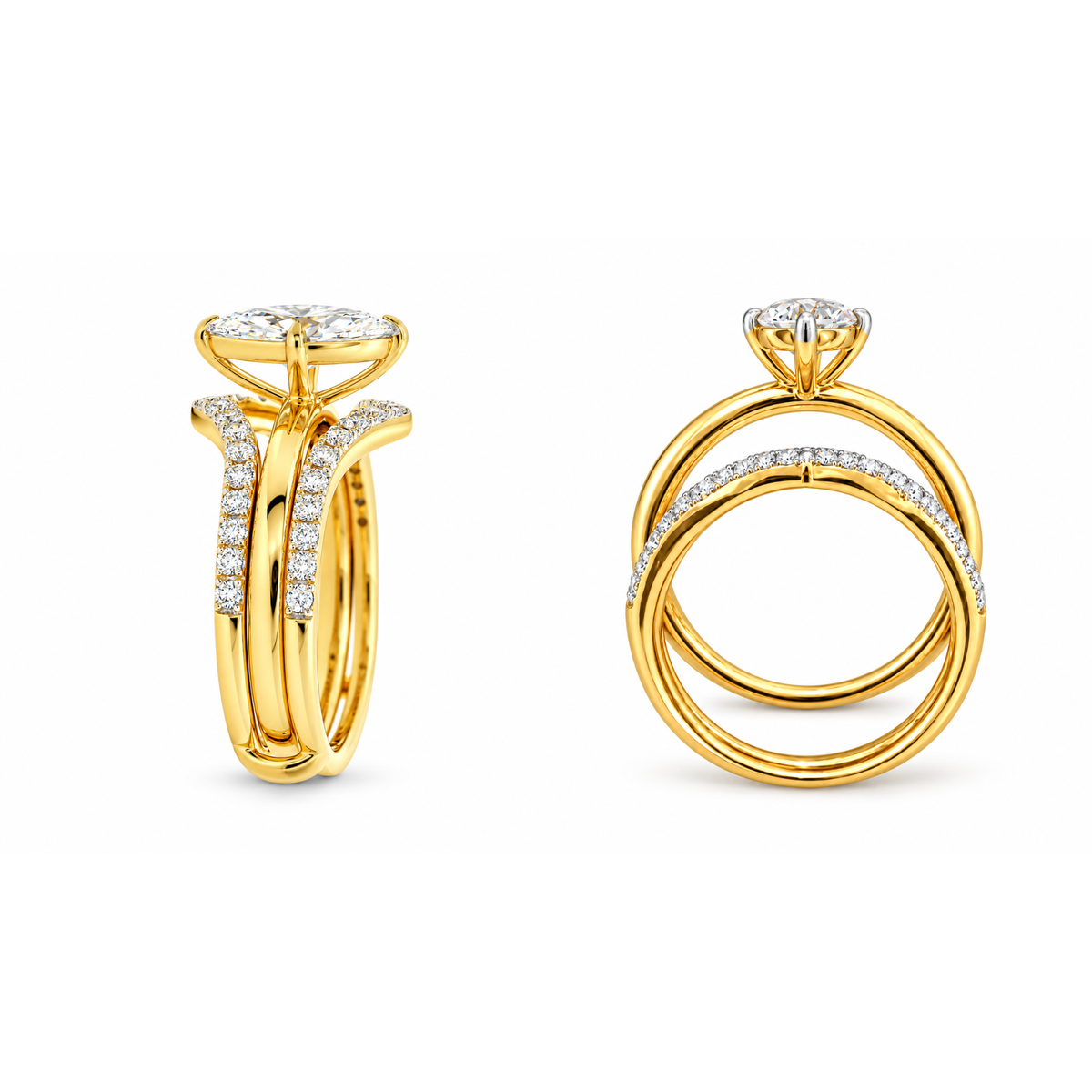 Trident Luxe Convertible Solitaire Lab Grown Diamond Ring