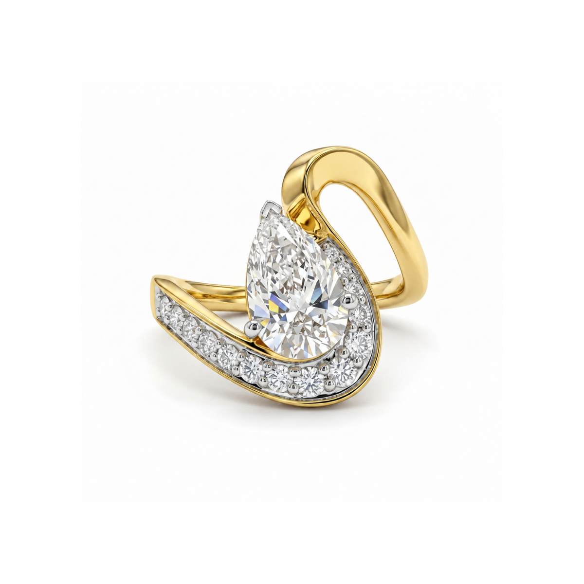 Tear Drop Solitaire Lab Grown Diamond Ring