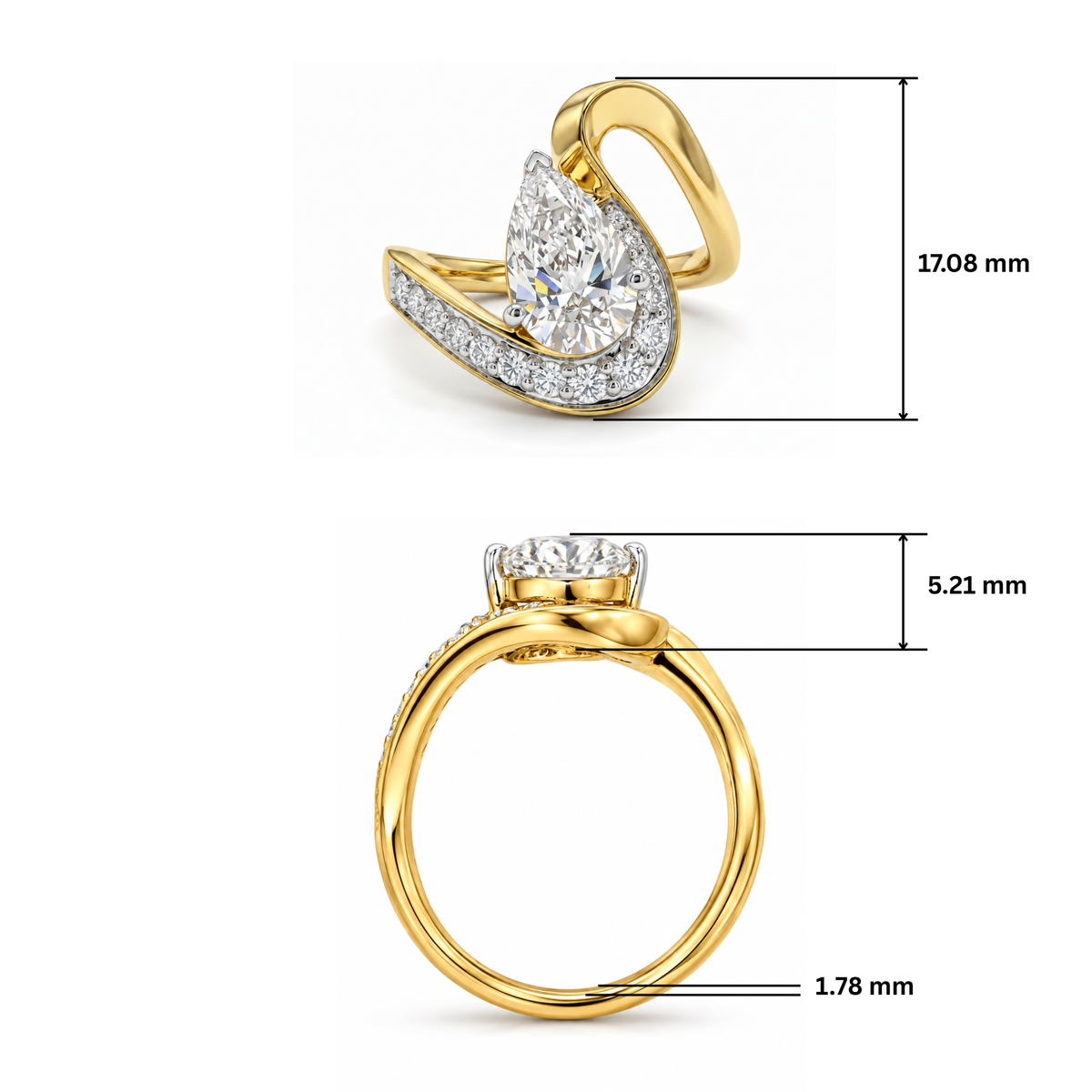 Tear Drop Solitaire Lab Grown Diamond Ring