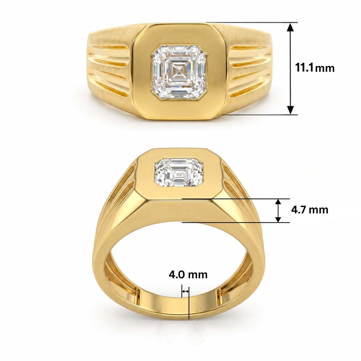 Bastion Signet Solitaire Lab Grown Diamond Ring