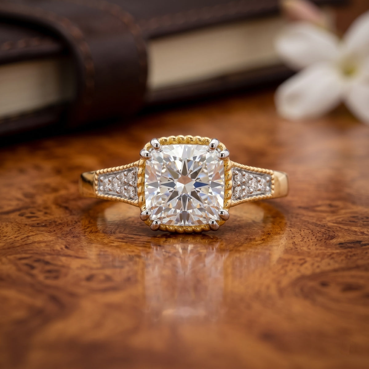 Velmira Cushion Solitaire Lab Grown Diamond Ring