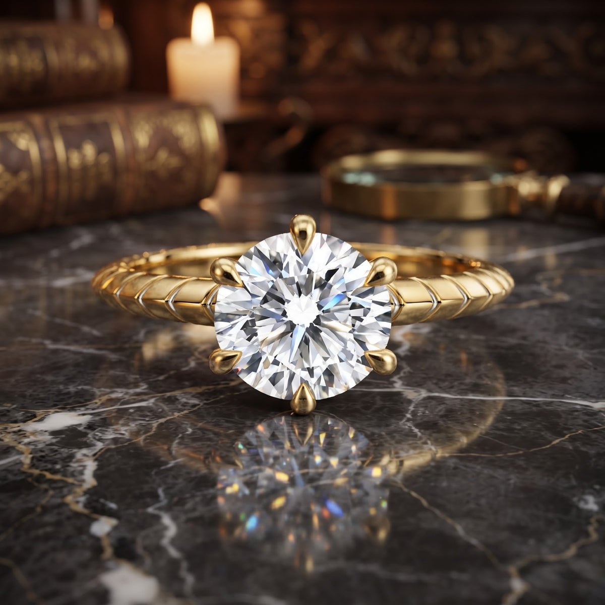 Lunara Gleam Solitaire Lab Grown Diamond Ring