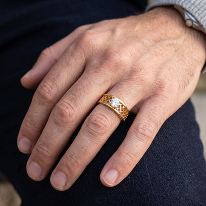 Aurevon Grid Lab Grown Diamond Ring