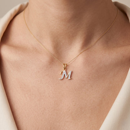 M-Initial Lab Grown Diamond Pendant
