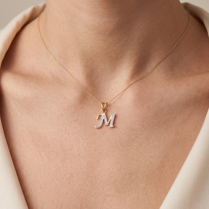 M-Initial Lab Grown Diamond Pendant