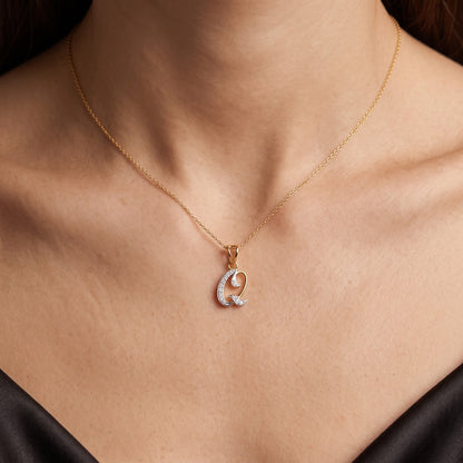Q-Initial Lab Grown Diamond Pendant