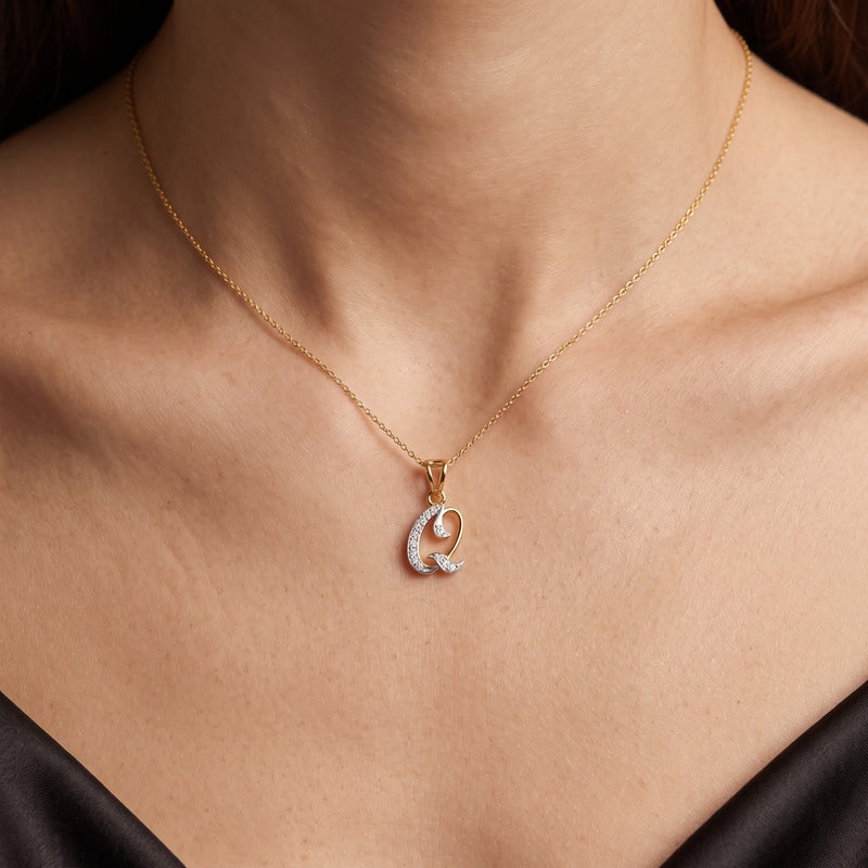 Q-Initial Lab Grown Diamond Pendant