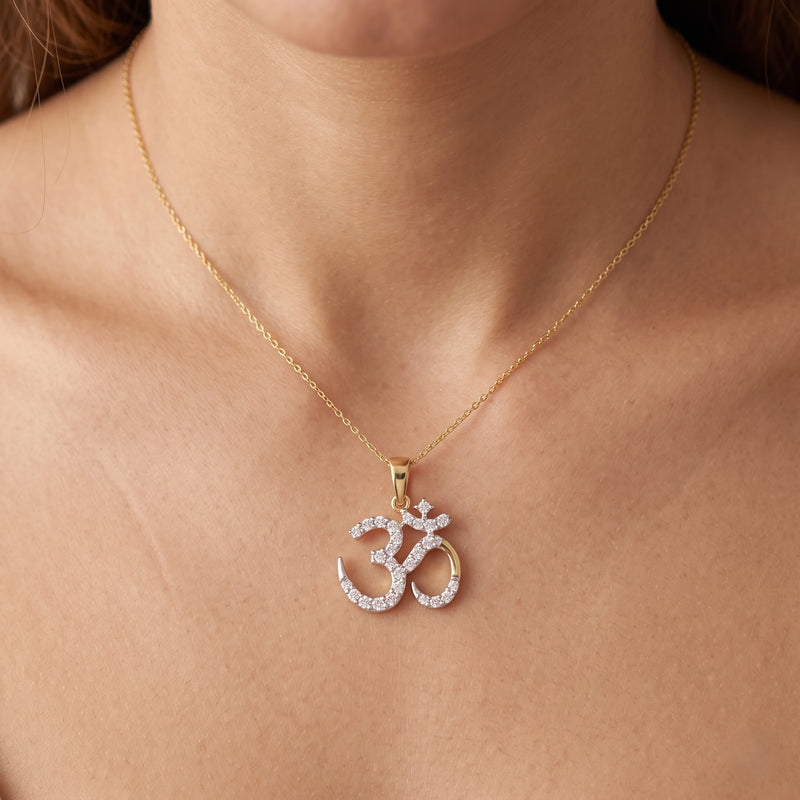 Sacred Mantra Lab Grown Diamond Pendant