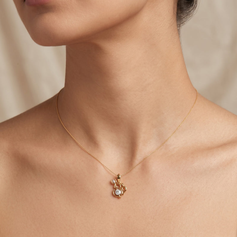 Trishul Om Lab Grown Diamond Pendant