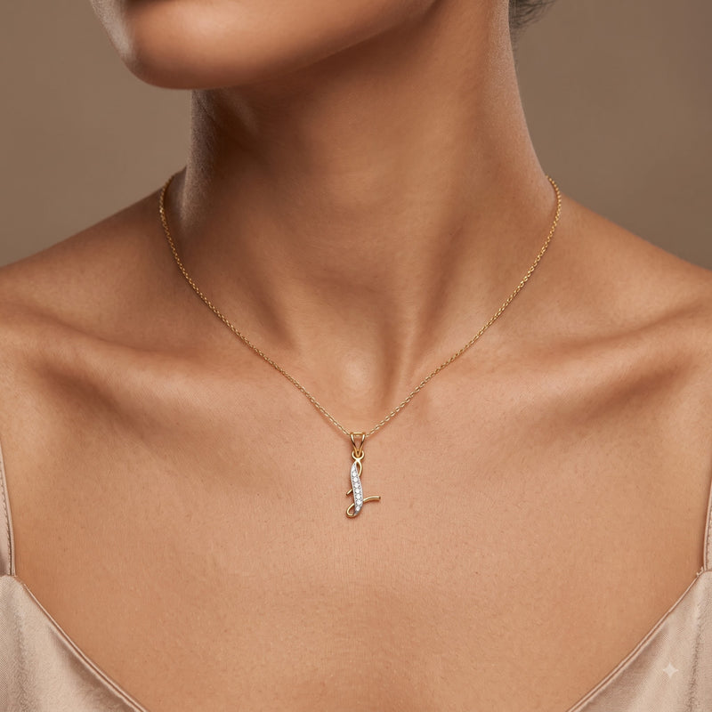 L-Initial Lab Grown Diamond Pendant