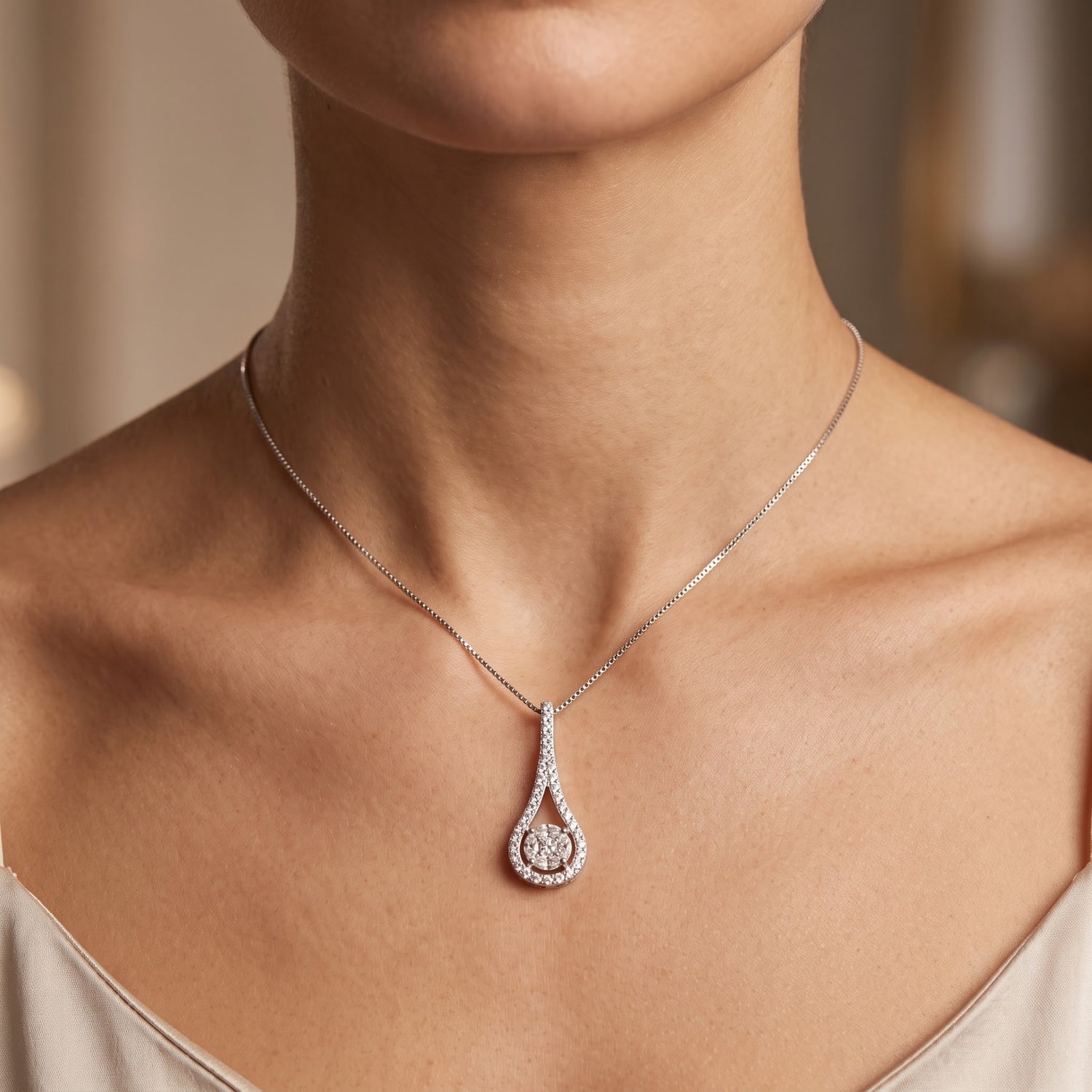Radiant Streamlet Lab Grown Diamond Pendant