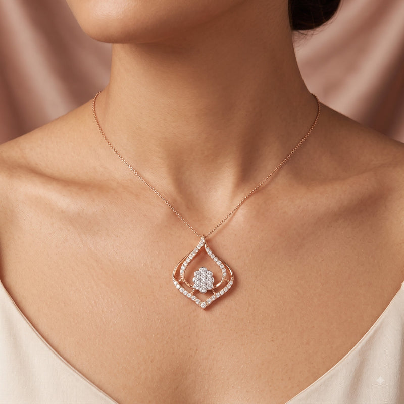 Shimmering Shrine Petal Lab Grown Diamond Pendant