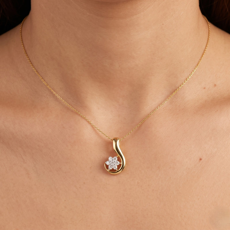 Radiant Curl Flora Lab Grown Diamond Pendant