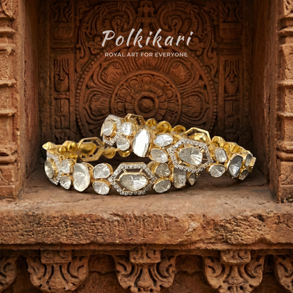 Modern Mosaic Lab Grown Polki Bangles (Pair)