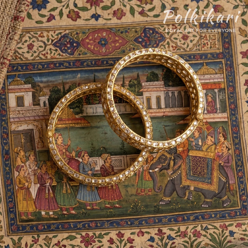Glow Manchette Lab Grown Polki Bangles (Pair)