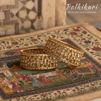 Glow Manchette Lab Grown Polki Bangles (Pair)