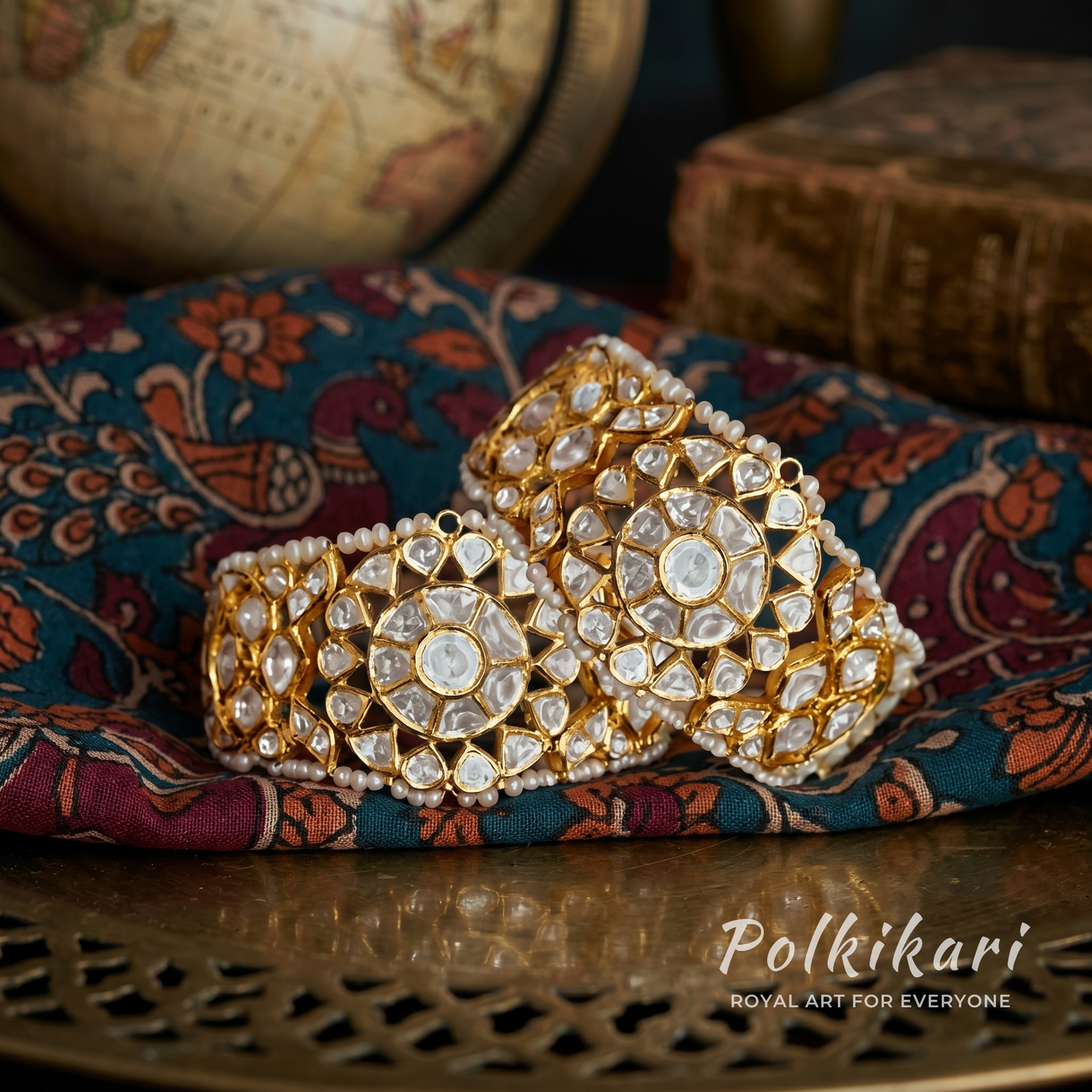 Sovereign Mandala Lab Grown Polki Bangles (Pair)