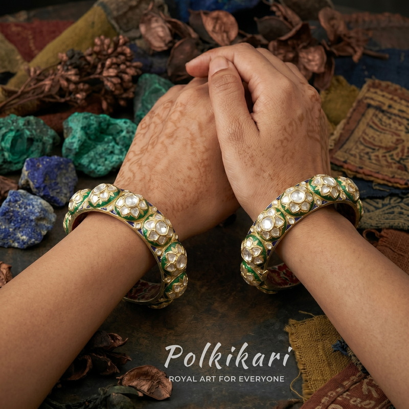 Velvet Valley Lab Grown Polki Bangles (Pair)