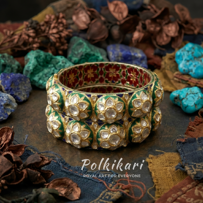 Velvet Valley Lab Grown Polki Bangles (Pair)