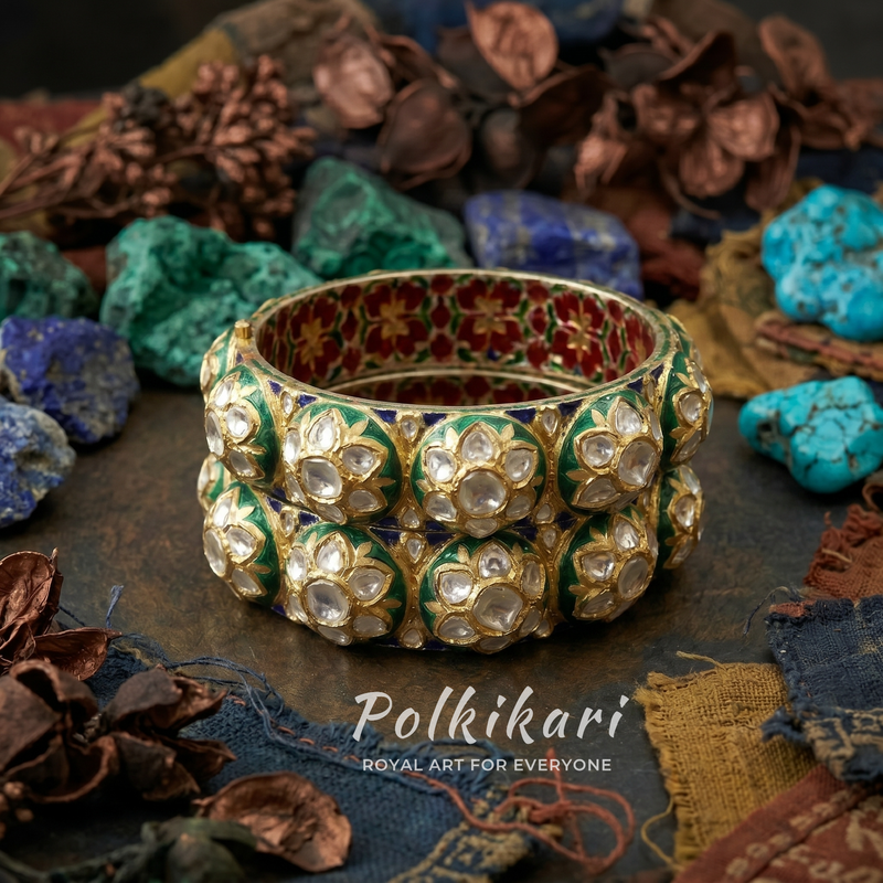 Velvet Valley Lab Grown Polki Bangles (Pair)