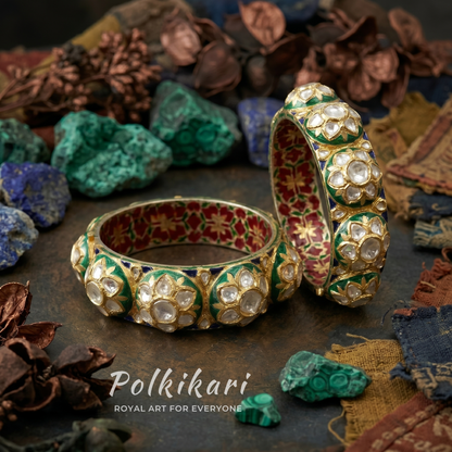 Velvet Valley Lab Grown Polki Bangles (Pair)