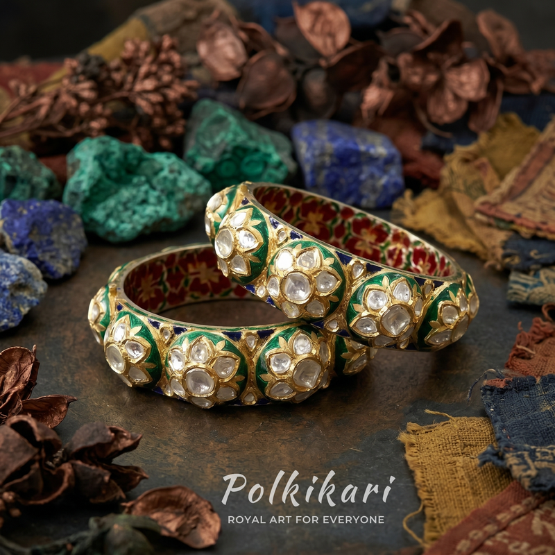 Velvet Valley Lab Grown Polki Bangles (Pair)
