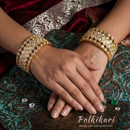 Sovereign Trellis Lab Grown Polki Bangles (Pair)