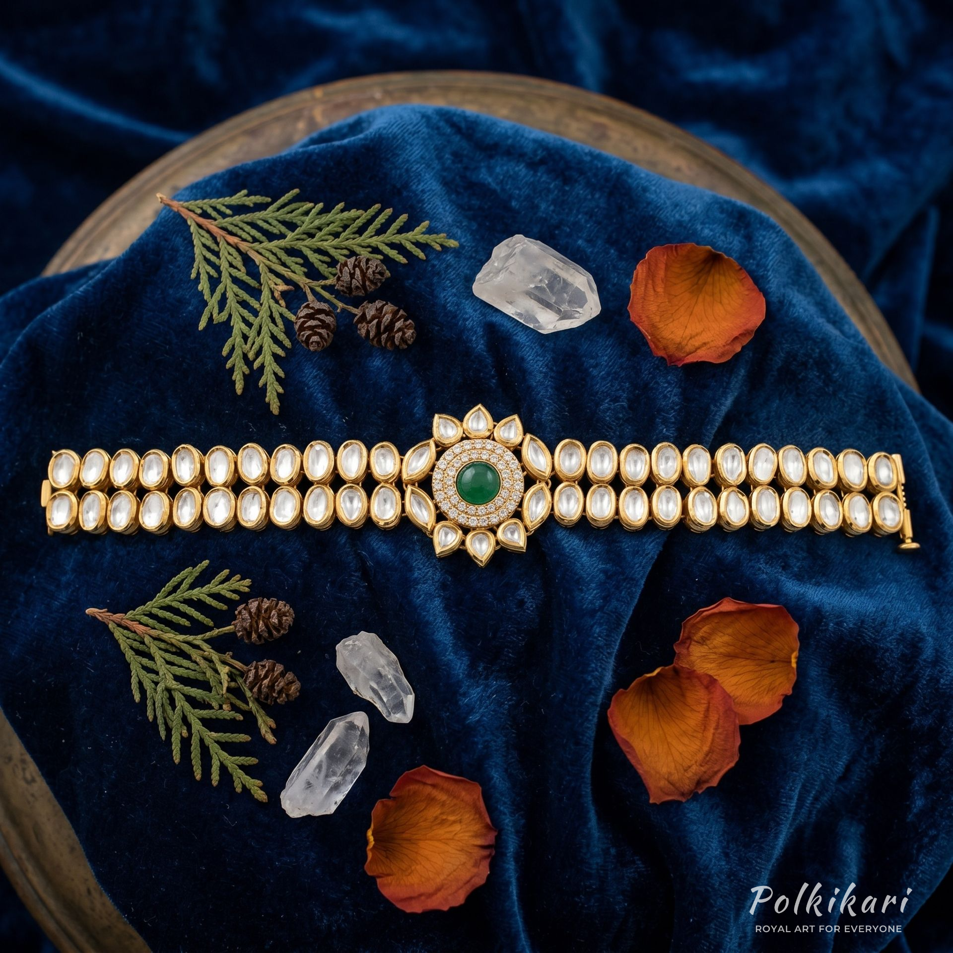 Aurora Medallion Lab Grown Polki Bracelet