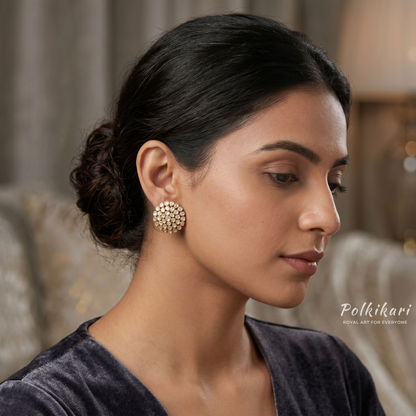 Grand Sunflower Lab Grown Polki Earrings