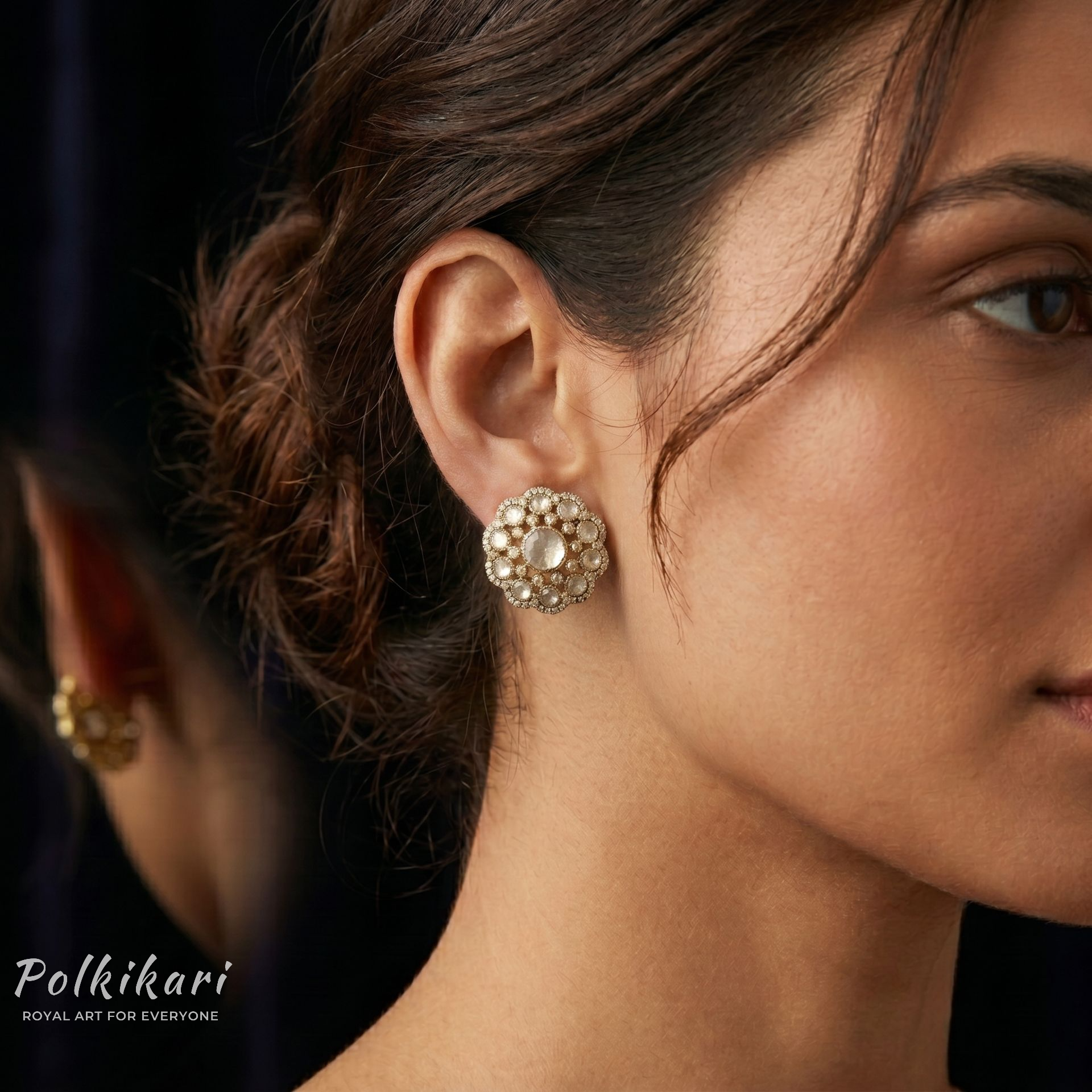 Orchid Grace Lab Grown Polki Earrings