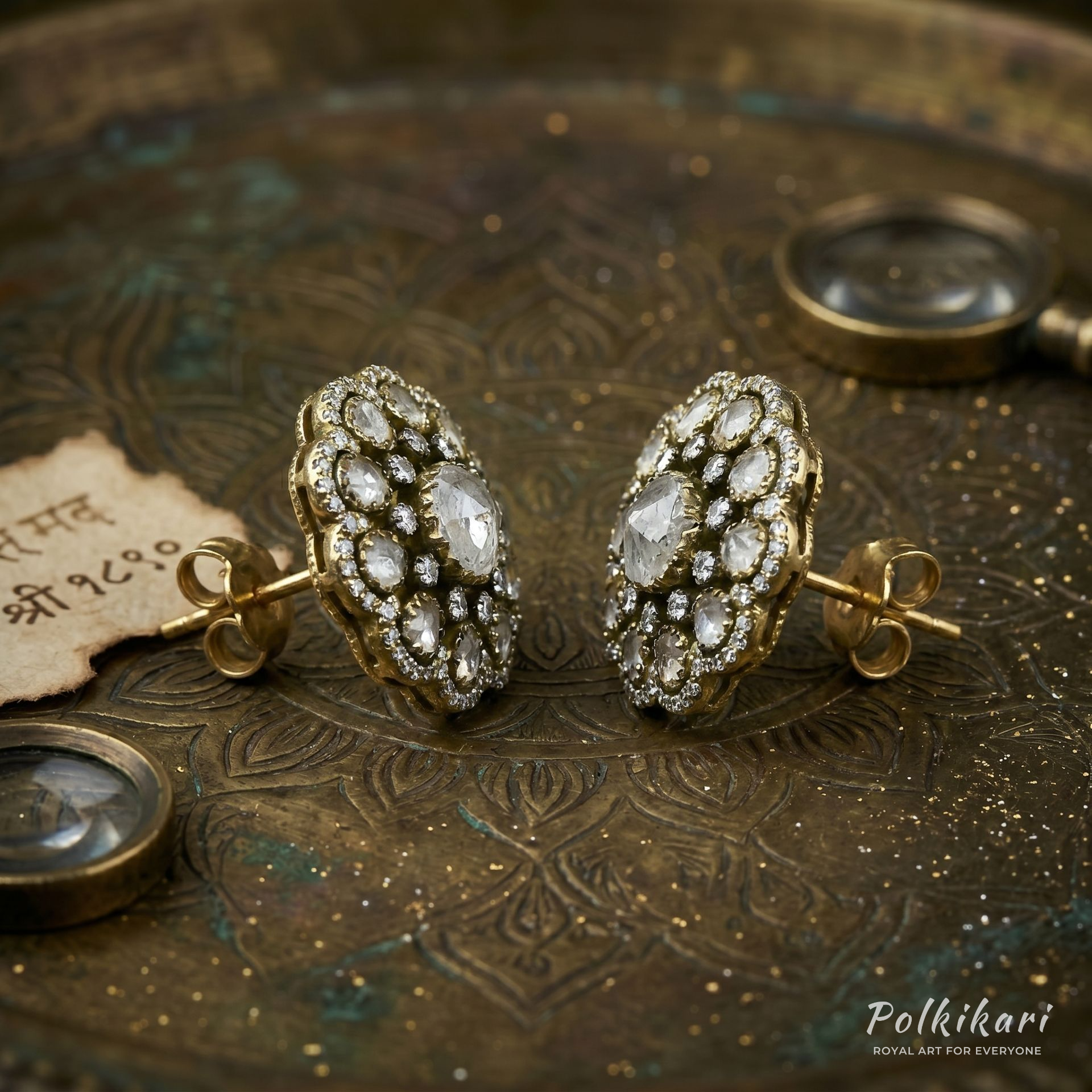 Orchid Grace Lab Grown Polki Earrings