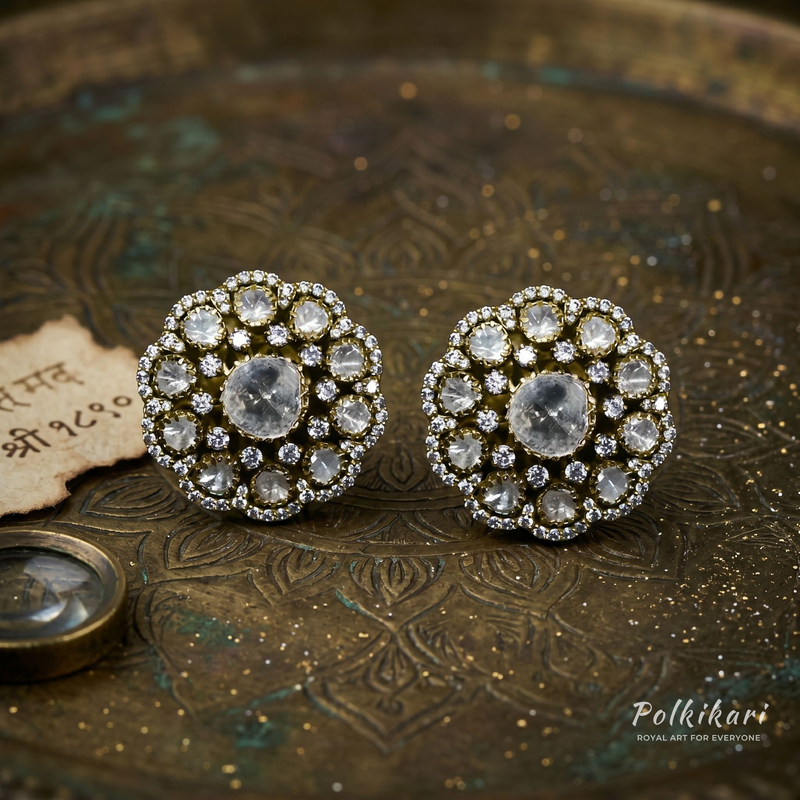 Orchid Grace Lab Grown Polki Earrings