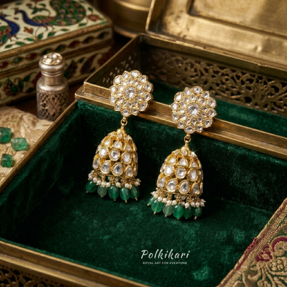 Lotus Dome Lab Grown Polki Earrings