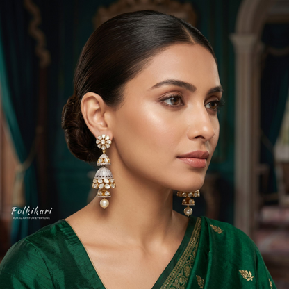 Blossoming Rosettes Lab Grown Polki Earrings