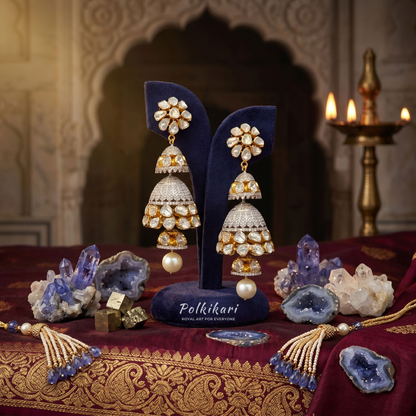 Blossoming Rosettes Lab Grown Polki Earrings