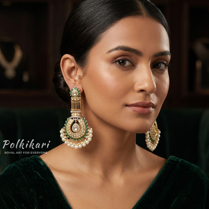 Majestic Oasis Lab Grown Polki Earrings