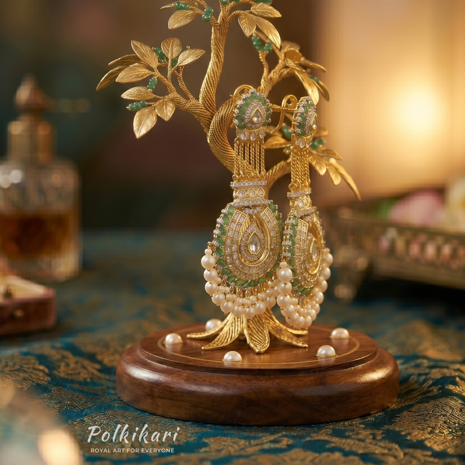 Majestic Oasis Lab Grown Polki Earrings