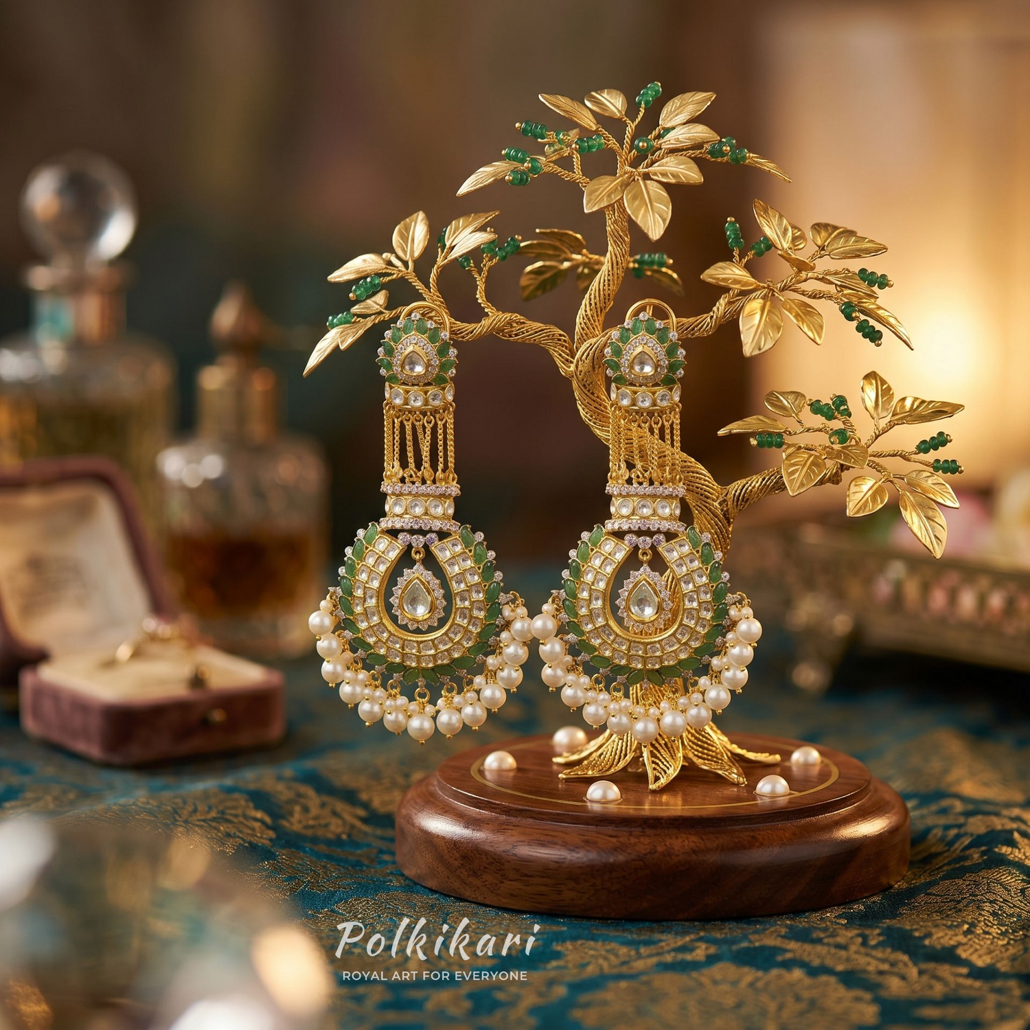Majestic Oasis Lab Grown Polki Earrings