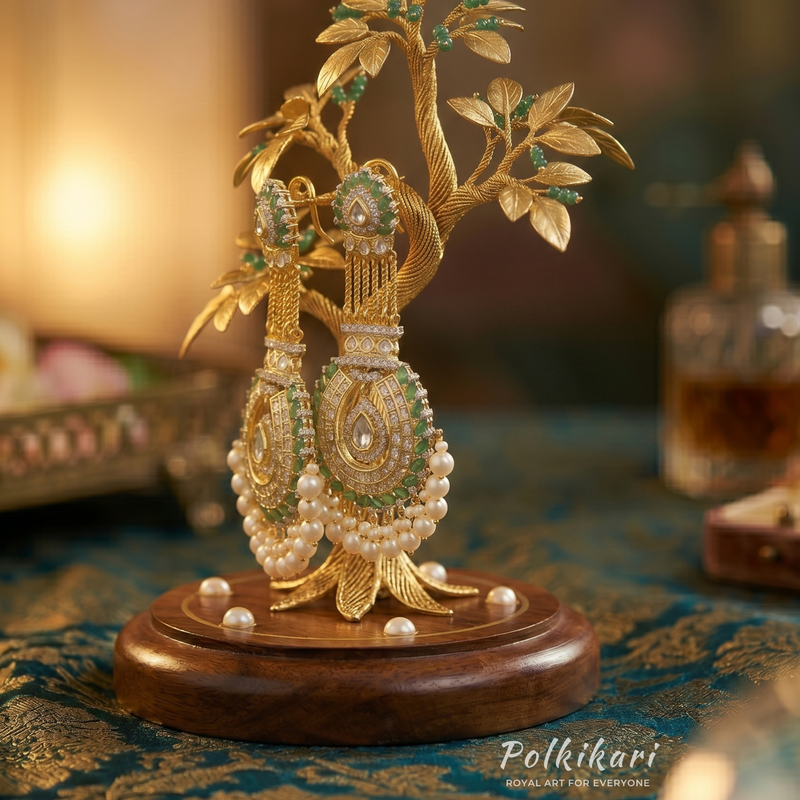Majestic Oasis Lab Grown Polki Earrings
